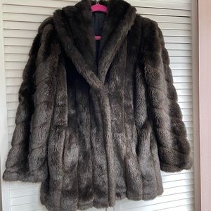 Brown Faux Fur - Excellent - M or L